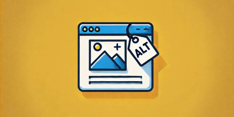 Verkkosivun kuvake, jossa on kuva ja ALT-tunniste. Kuvitus symboloi ALT-tekstin käyttöä verkkosivuilla.